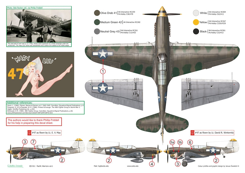 Exito Decals EXED48011 Pacific Warriors Vol.1 US Fighters 1:48