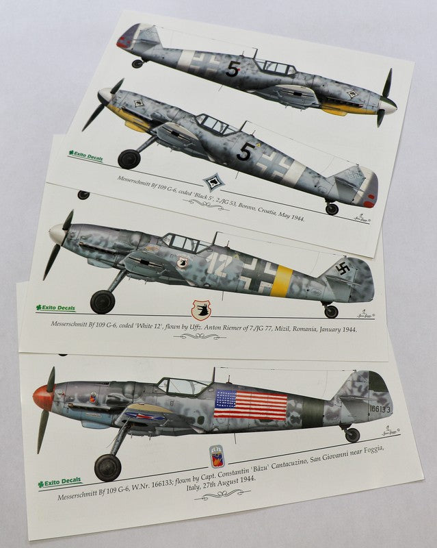 Exito Decals EXED72001 1:72 Messerschmitt Bf-109G-6, 'White 12', flown by Uffz