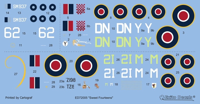 Exito Decals EXED72005 1:72 "Sweet Fourteens"
