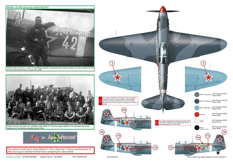 Exito Decals EXED72007 Yak Attack Yak-1b Markings 1:72