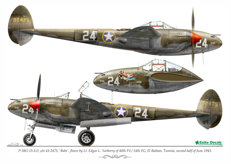 Exito Decals EXED72009 1:72 Lockheed P-38F/G Lightning