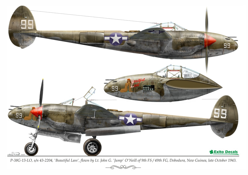 Exito Decals EXED72009 1:72 Lockheed P-38F/G Lightning