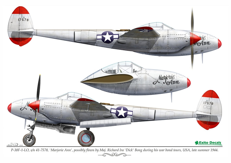 Exito Decals EXED72009 1:72 Lockheed P-38F/G Lightning