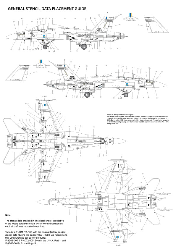 F-4dable F-4D48-008 RMAF F/A-18D Hornet 20 Years Decals 1:48