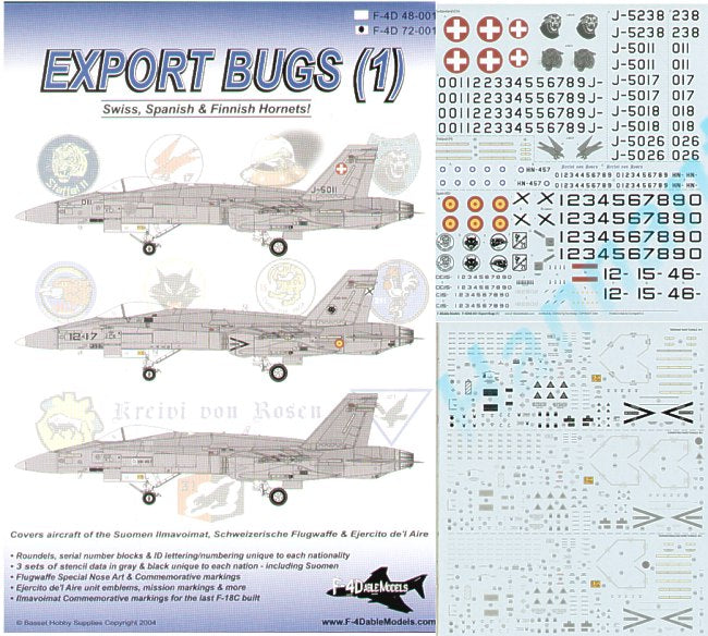 F-4dable Models F4D72001 1:72 Export McDonnell-Douglas F/A-18C / F/A-18D Hornets