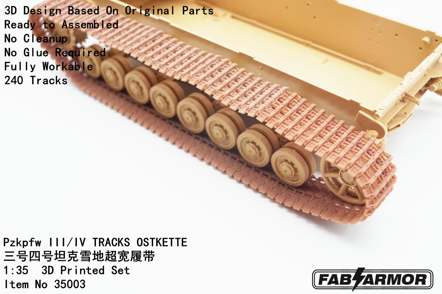 FabScale Studio FA35003 1:35 Pz.kpfw.III/Pz.kpfw.IV TRACKS OSTKETTE