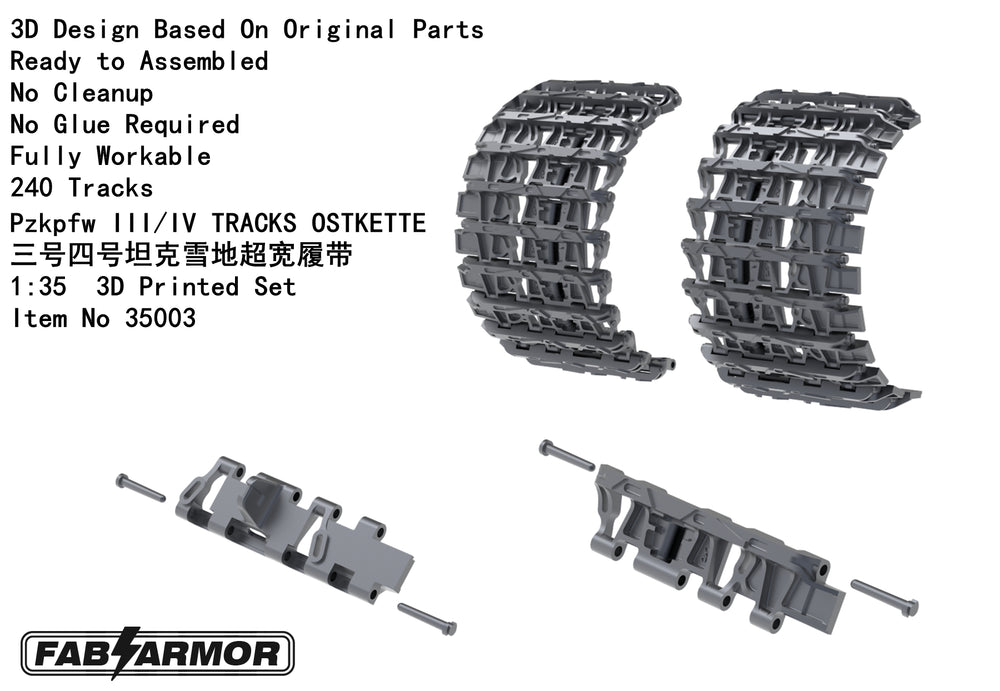FabScale Studio FA35003 1:35 Pz.kpfw.III/Pz.kpfw.IV TRACKS OSTKETTE