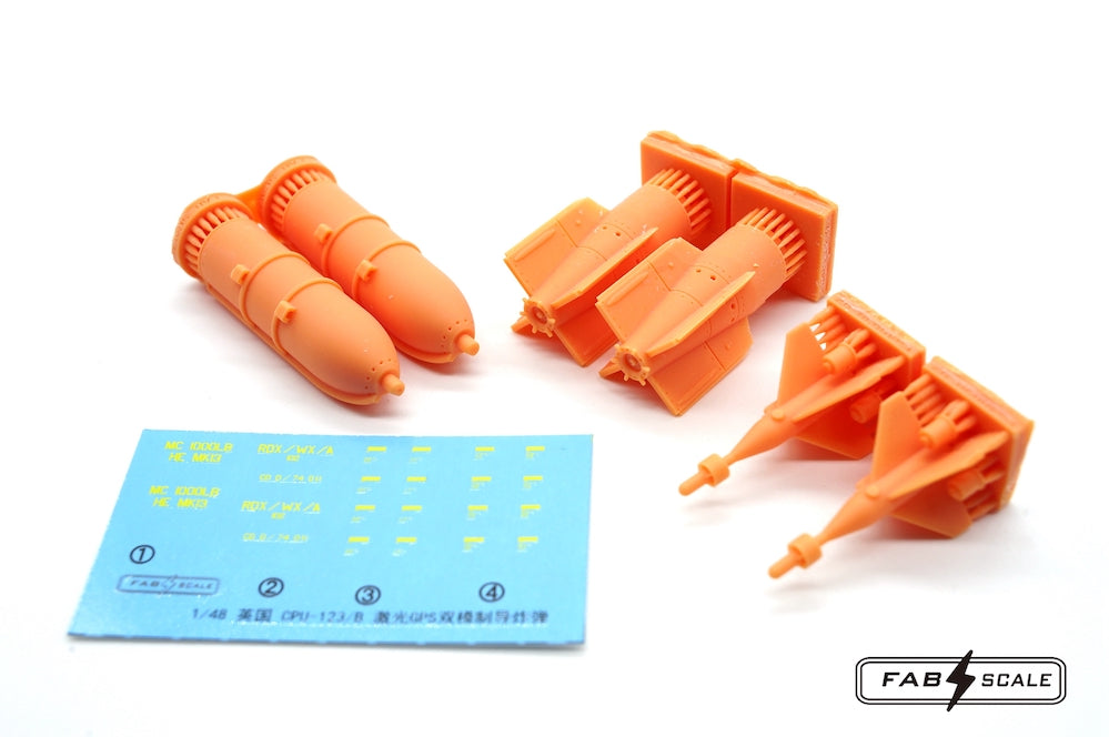 FabScale Studio FA48038 1:48 CPU-123 Laser GPS Dual Mode Guided Bomb 2 Pc