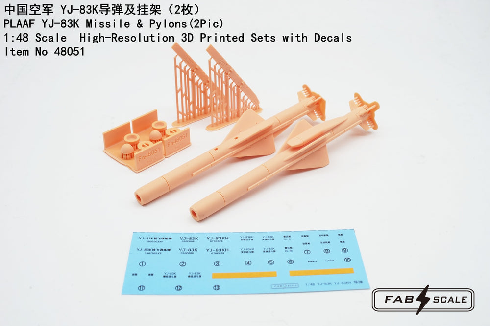 FabScale Studio FA48051 1:48 PLAAF YJ-83K Missile & Pylons