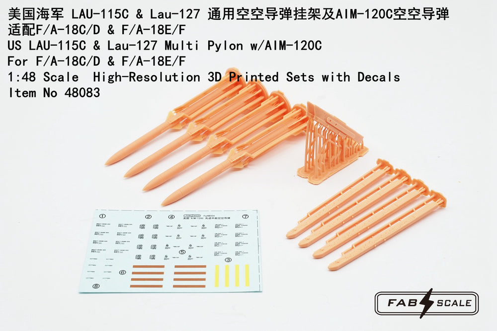 FabScale FA48083 LAU-115C/127 Multi Pylon AIM-120C 1:48