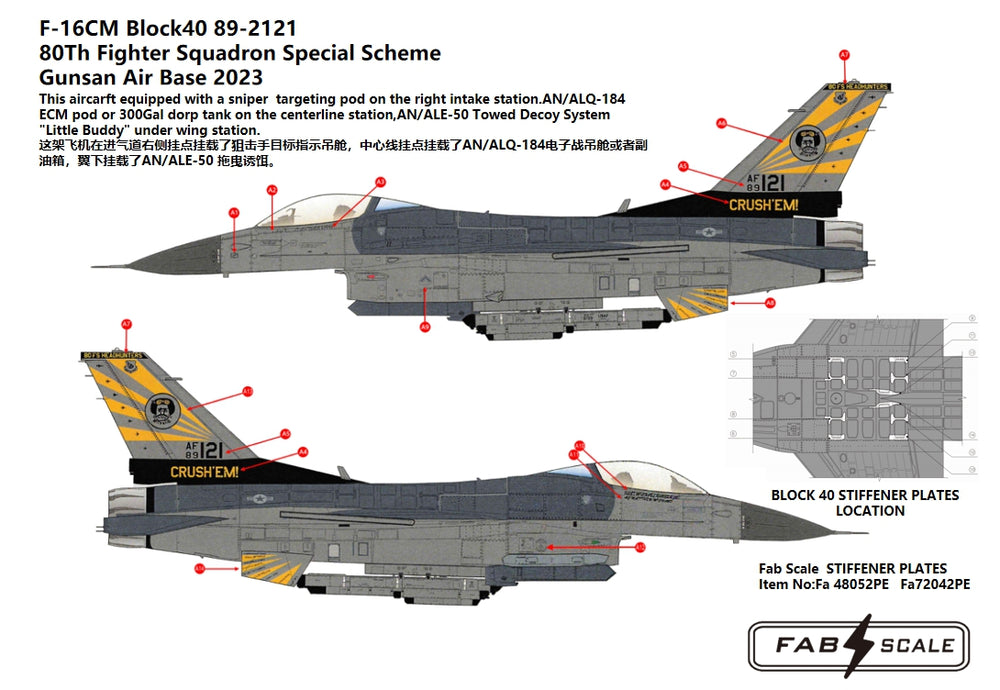 FabScale FA48106D 1:48 F-16C Special Scheme Gunsan 2023 Decals