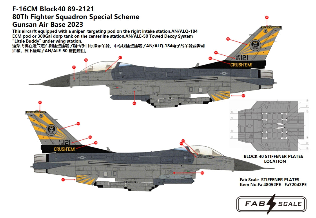 FabScale FA48106D 1:48 F-16C Special Scheme Gunsan 2023 Decals