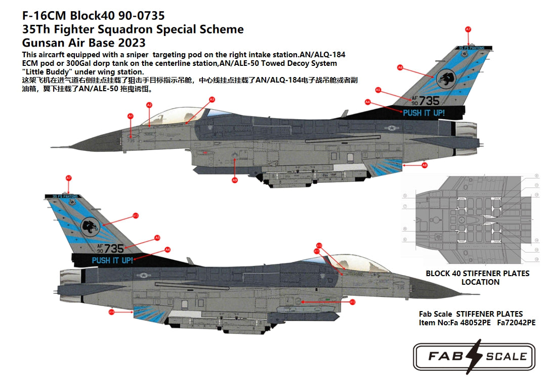FabScale Studio FA48107D 1:48 USAF 35Th FS F-16C Special Scheme Gunsan 2023