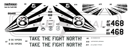 FabScale FA48108D F-16C USAF 8th OG Gunsan 2023 Decals 1:48