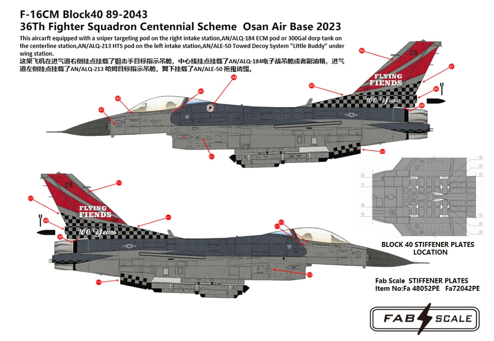 FabScale FA48109D F-16C Centennial Osan 2023 Decals 1:48