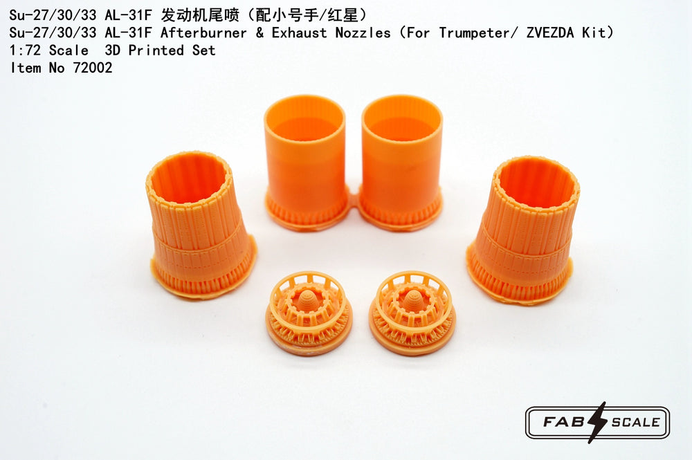 FabScale FA72002 Su-27/30/33 AL-31F Exhaust Nozzles 1:72