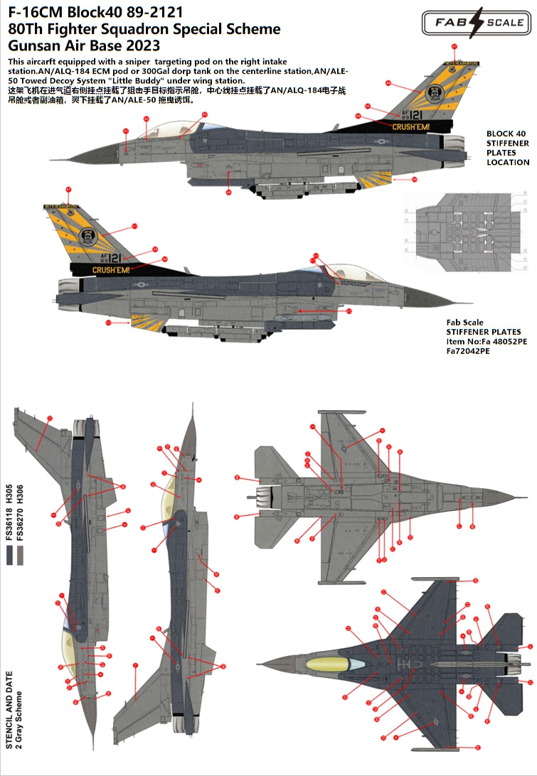 FabScale FA72077D F-16C Special Scheme Gunsan 2023 Decals 1:72