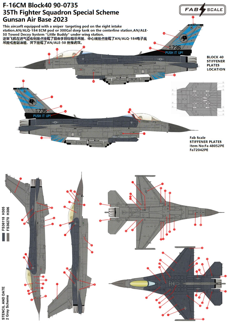 FabScale FA72078D F-16C Special Scheme Gunsan 2023 Decals 1:72