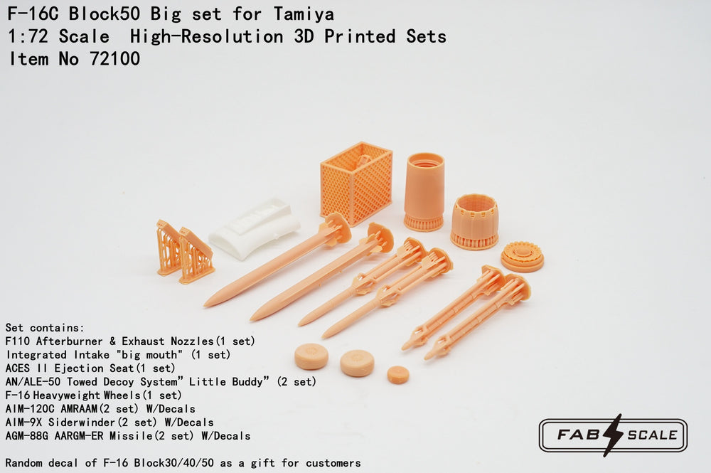 FabScale Studio FA72100 1:72 F-16C Fighting Falcon Block 50 Big set