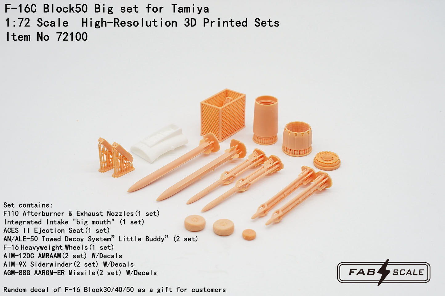 FabScale Studio FA72100 1:72 F-16C Fighting Falcon Block 50 Big set