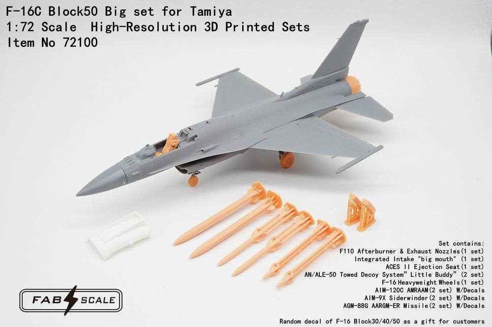 FabScale Studio FA72100 1:72 F-16C Fighting Falcon Block 50 Big set