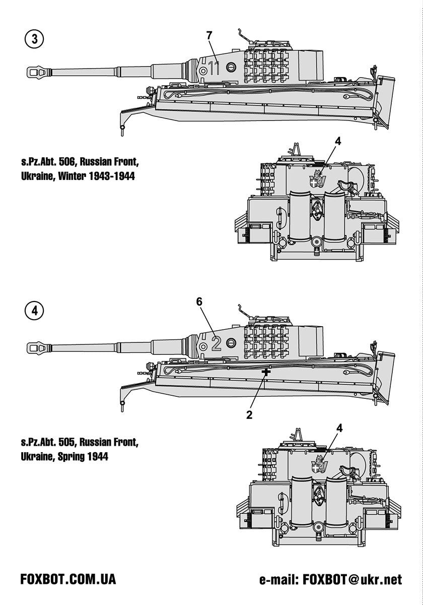 Foxbot Decals FB100-005 1:100 Pz.Kpfw.VI Tiger
