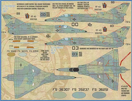 Furball FBD48020 IAI F-21A Lion Cubs USN/USMC Decals 1:48