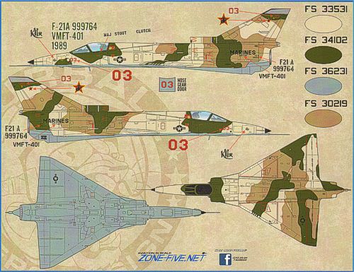 Furball FBD48020 IAI F-21A Lion Cubs USN/USMC Decals 1:48