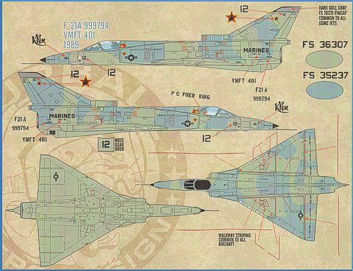 Furball FBD48020 IAI F-21A Lion Cubs USN/USMC Decals 1:48