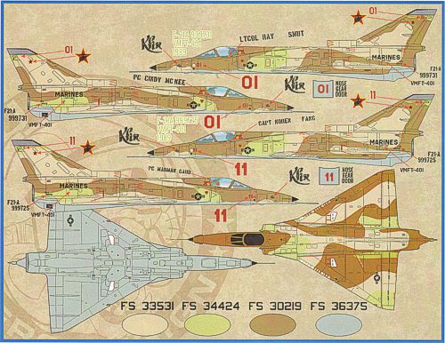 Furball FBD48020 IAI F-21A Lion Cubs USN/USMC Decals 1:48