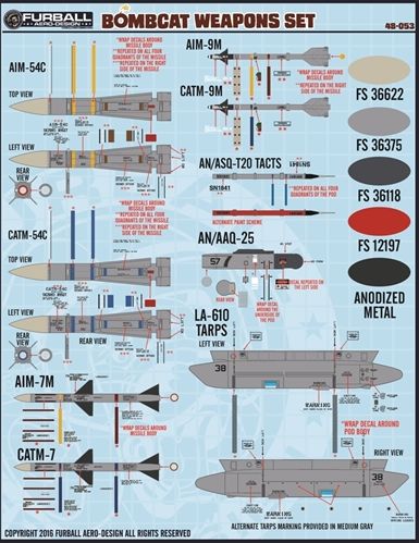 Furball Aero-Design FBD48053 1:48 Bombcat Weapons Set