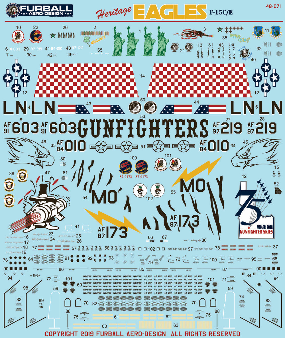 Furball FBD48071 F-15C/E Heritage Eagles Decals 1:48