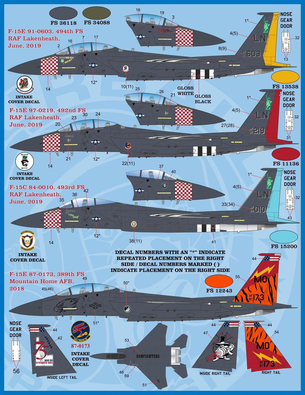 Furball FBD48071 F-15C/E Heritage Eagles Decals 1:48