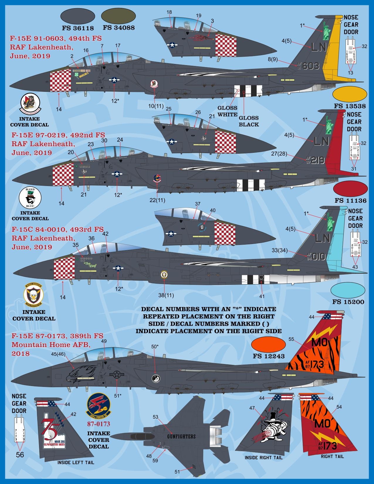Furball FBD48071 F-15C/E Heritage Eagles Decals 1:48