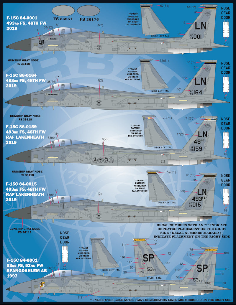 Furball FBD48072 USAFE Mod Eagles F-15A/C/D Decals 1:48