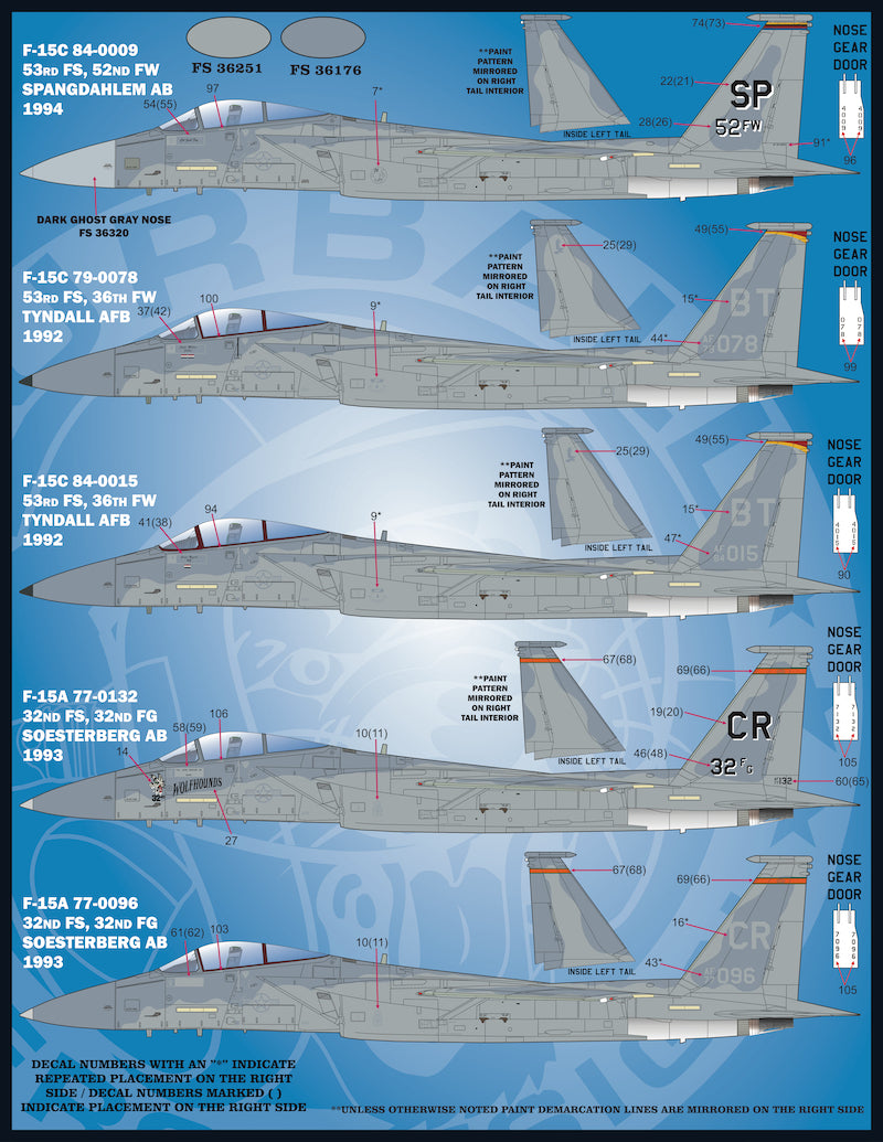 Furball FBD48072 USAFE Mod Eagles F-15A/C/D Decals 1:48