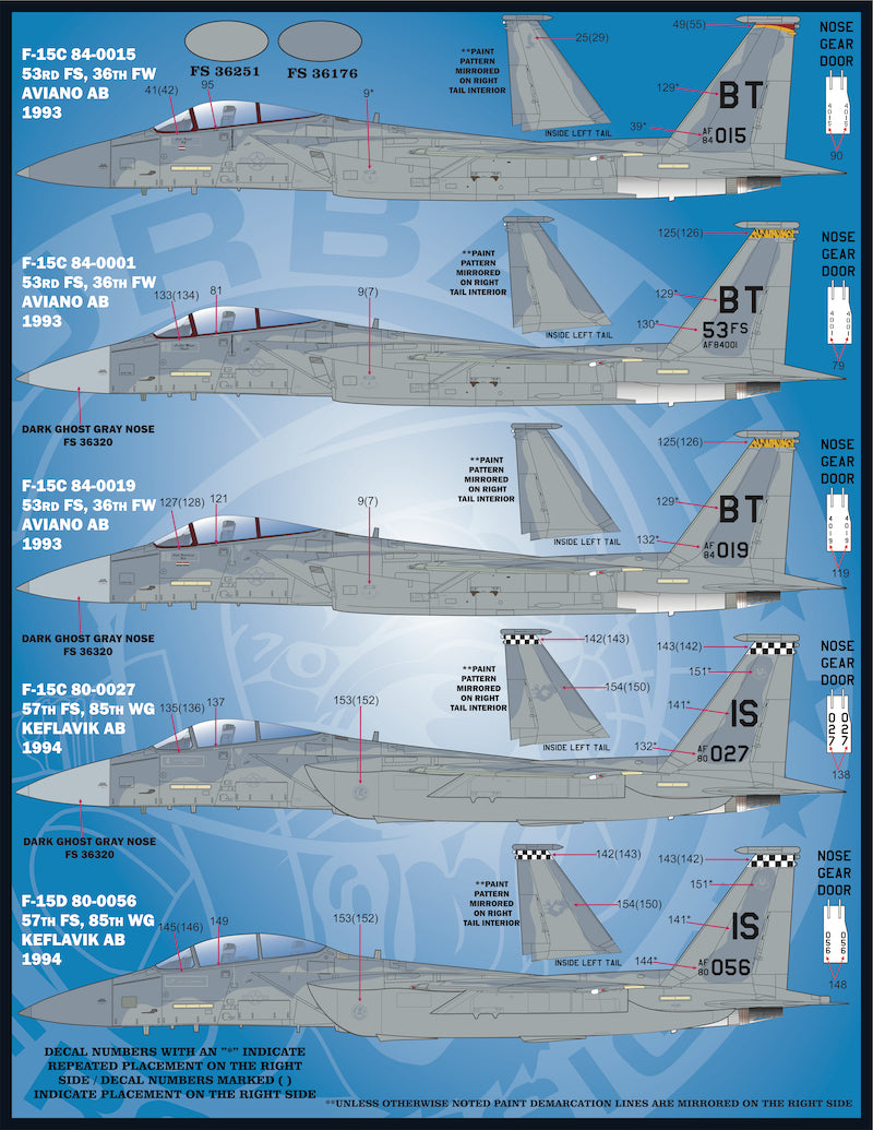 Furball FBD48072 USAFE Mod Eagles F-15A/C/D Decals 1:48