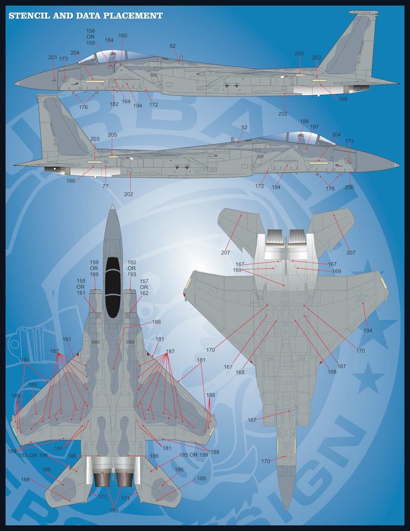 Furball FBD48072 USAFE Mod Eagles F-15A/C/D Decals 1:48