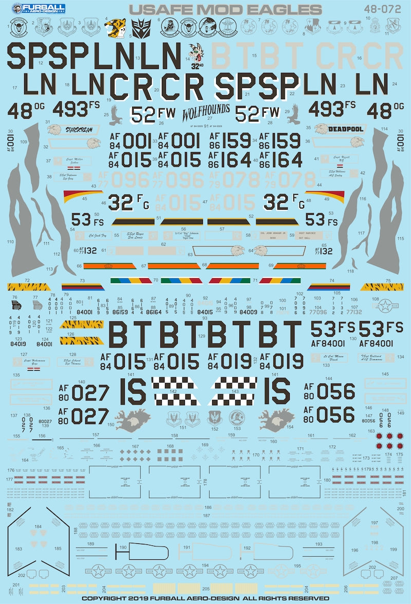 Furball FBD48072 USAFE Mod Eagles F-15A/C/D Decals 1:48