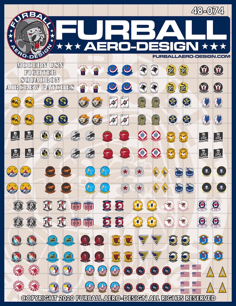 Furball Aero-Design FBD48074 1:48 ' USN Fighter Squadron Aircrew Patches'