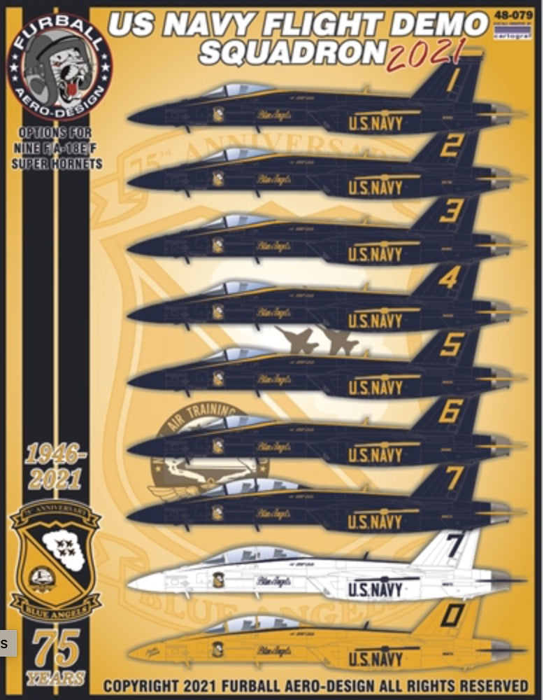 Furball FBD48079 Blue Angels 2021 F/A-18E/F Decals 1:48