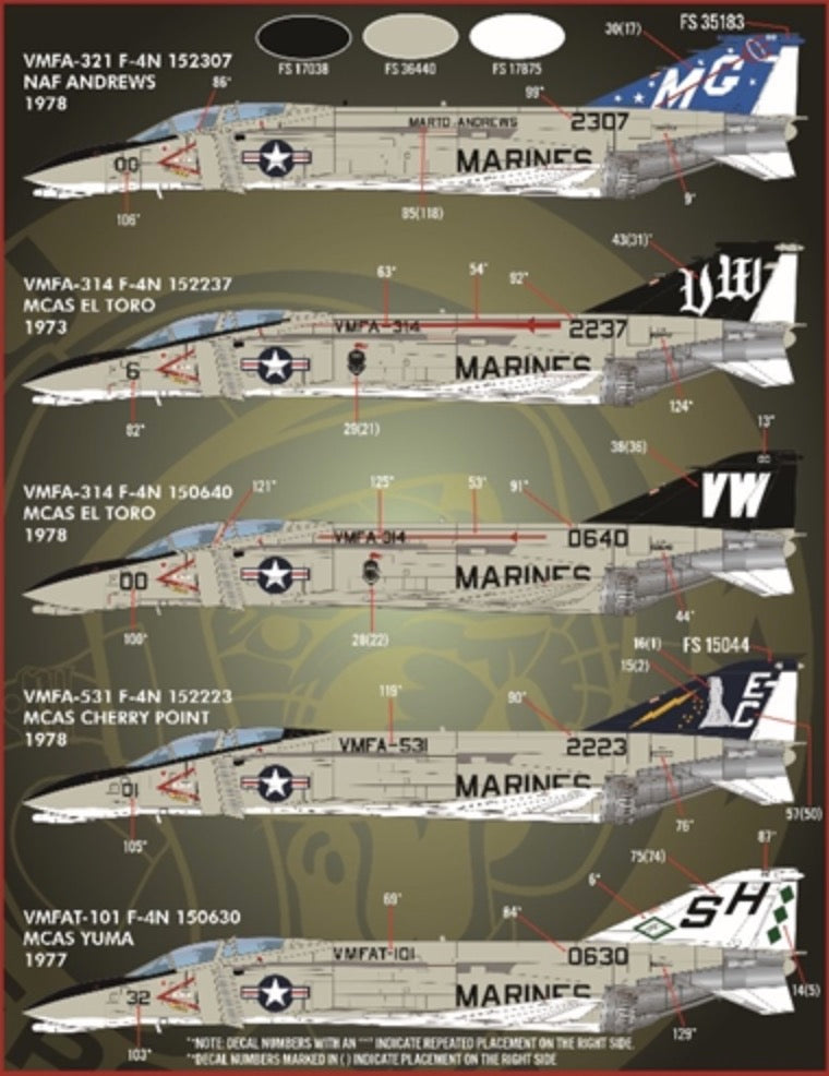 Furball FBD48089 USMC Rhinos Pt 3 F-4N/J Phantom Decals 1:48