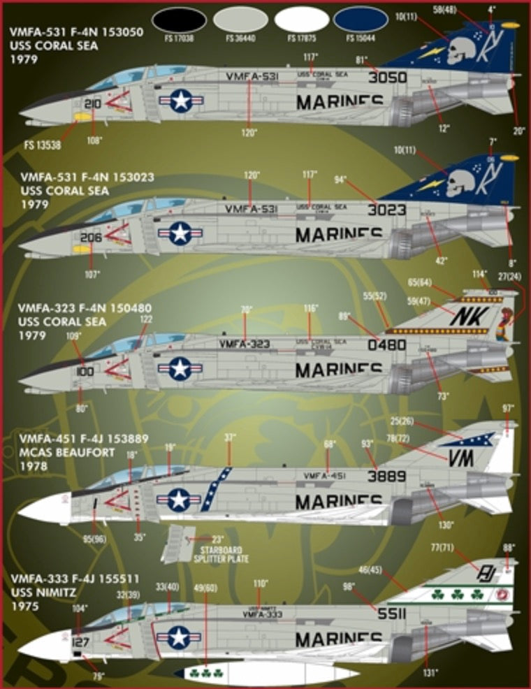 Furball FBD48089 USMC Rhinos Pt 3 F-4N/J Phantom Decals 1:48