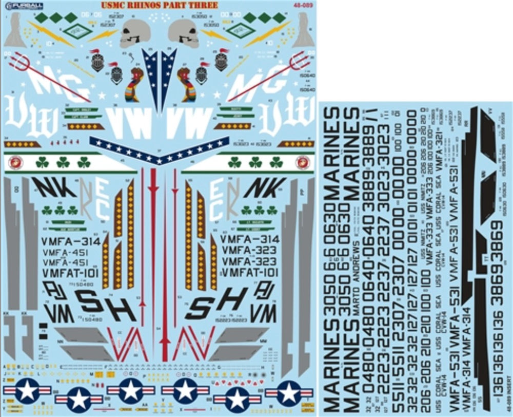 Furball FBD48089 USMC Rhinos Pt 3 F-4N/J Phantom Decals 1:48