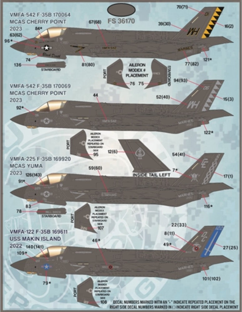 Furball FBD48091 F-35B Anthology Pt V (Tamiya) Decals 1:48