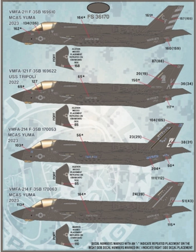 Furball FBD48091 F-35B Anthology Pt V (Tamiya) Decals 1:48