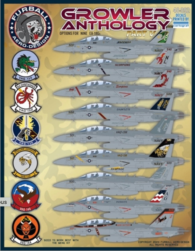 Furball FBD48092 Growler Anthology Part V Decals 1:48