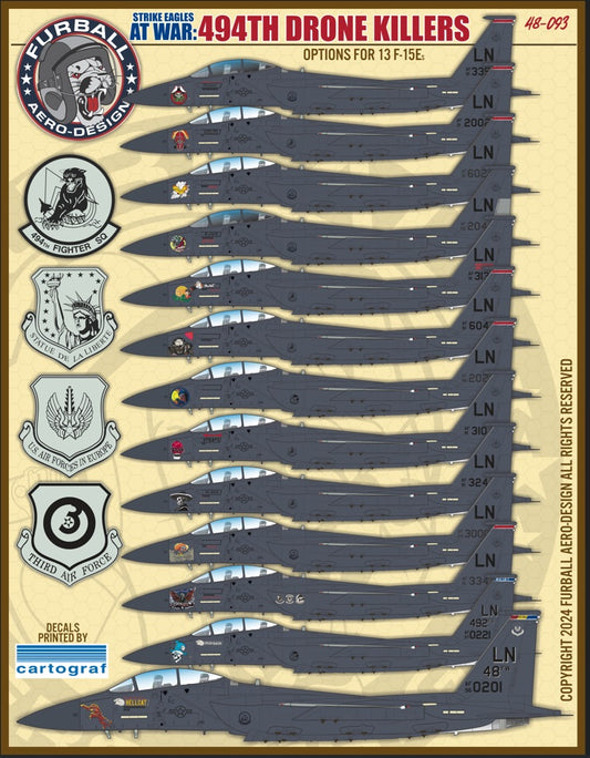 Furball Aero-Design FBD48093 1:48 F-15E Eagles at War 494th Drone Killers