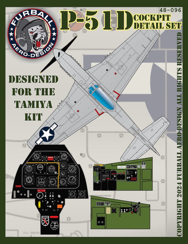 Furball FBD48096 P-51D Mustang Cockpit Detail Decals (Tamiya) 1:48