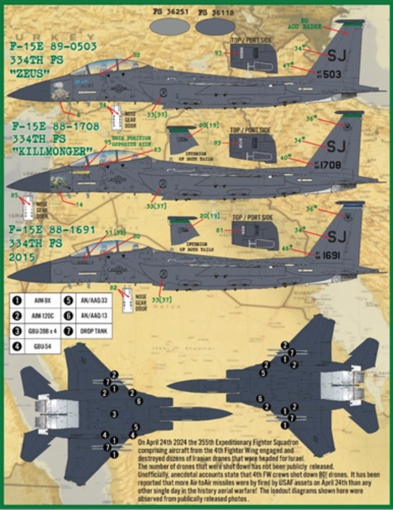 Furball FBD48098 F-15E Eagles at War 4th FW Decals 1:48